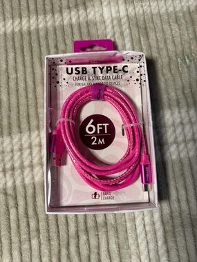 USB Type-C 6ft Charge & Sync Cable - Pink Braided